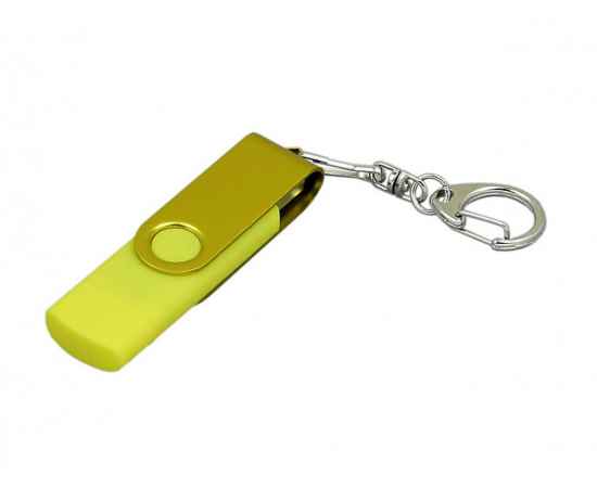 USB 2.0- флешка на 64 Гб с поворотным механизмом и дополнительным разъемом Micro USB, 64Gb, 7031.64.04, Цвет: желтый,желтый, Размер: 64Gb