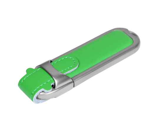 USB 2.0- флешка на 16 Гб с массивным классическим корпусом, 16Gb, 6212.16.03, Цвет: зеленый,серебристый, Размер: 16Gb