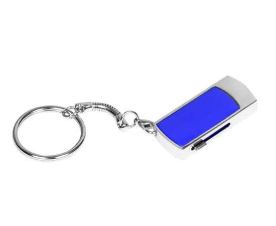 USB 2.0- флешка на 16 Гб с выдвижным механизмом и мини чипом, 16Gb, 6401.16.12, Цвет: темно-синий,серебристый, Размер: 16Gb