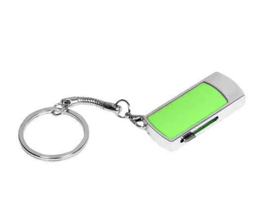 USB 2.0- флешка на 16 Гб с выдвижным механизмом и мини чипом, 16Gb, 6401.16.03, Цвет: зеленый,серебристый, Размер: 16Gb