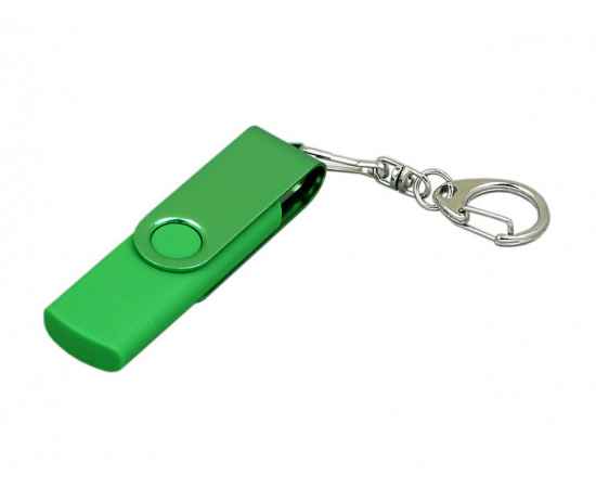 USB 2.0- флешка на 64 Гб с поворотным механизмом и дополнительным разъемом Micro USB, 64Gb, 7031.64.03, Цвет: зеленый,зеленый, Размер: 64Gb