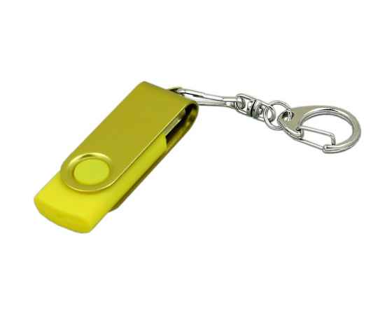 USB 2.0- флешка промо на 16 Гб с поворотным механизмом и однотонным металлическим клипом, 16Gb, 6031.16.04, Цвет: желтый,желтый, Размер: 16Gb