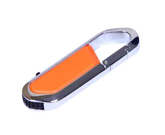 USB 2.0- флешка на 16 Гб в виде карабина, 16Gb, 6060.16.08, Цвет: оранжевый,серебристый, Размер: 16Gb