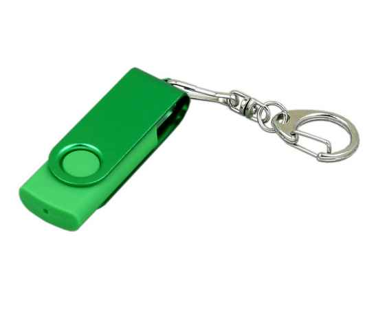 USB 2.0- флешка промо на 32 Гб с поворотным механизмом и однотонным металлическим клипом, 32Gb, 6031.32.03, Цвет: зеленый,зеленый, Размер: 32Gb