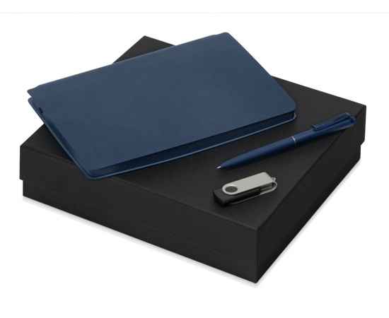 Подарочный набор Notepeno с блокнотом А5, флешкой и ручкой, 700415.02, Цвет: темно-синий,темно-синий,черный
