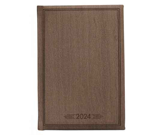 Ежедневник датированный 2024, коричневый Wood , Цвет: коричневый