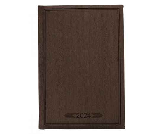 Ежедневник датированный 2024, темно-коричневый Wood , Цвет: темно-коричневый