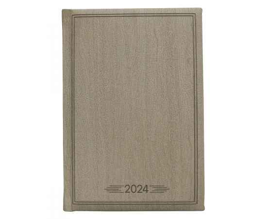 Ежедневник датированный 2024, серый Wood , Цвет: серый