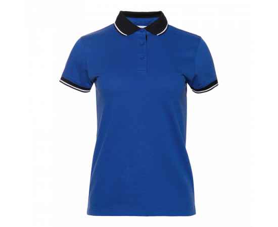 Рубашка поло  женская STAN с контрастными деталями хлопок/полиэстер 185, 04CW, Синий/Чёрный (16/20) (42/XS), Цвет: синий, Размер: 42/XS