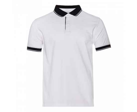 Рубашка поло  мужская STAN с контрастными деталями хлопок/полиэстер 185, 04С, Белый/Чёрный (10/20) (44/XS), Цвет: белый, Размер: 44/XS