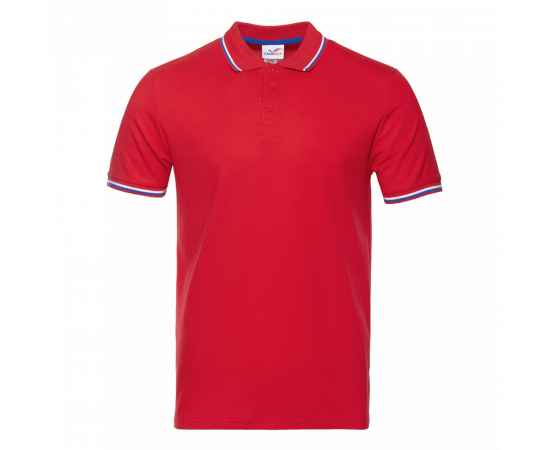 Рубашка поло мужская STAN  триколор  хлопок/полиэстер 185, 04RUS, Красный (14) (40/3XS), Цвет: красный, Размер: 40/3XS