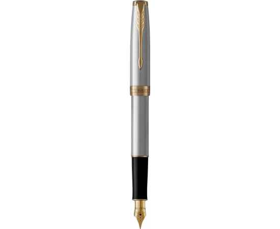 Перьевая ручка Parker Sonnet , Stainless Steel GT, перо: F или М, цвет чернил: black, в подарочной упаковке