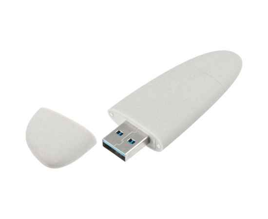 Флешка Pebble Type-C, USB 3.0, светло-серая, 16 Гб, Цвет: серый, изображение 2