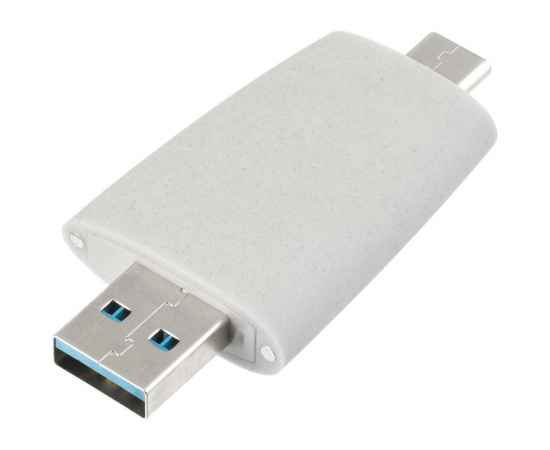 Флешка Pebble Type-C, USB 3.0, светло-серая, 16 Гб, Цвет: серый, изображение 3