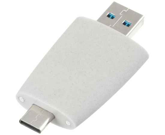 Флешка Pebble Type-C, USB 3.0, светло-серая, 16 Гб, Цвет: серый, изображение 4