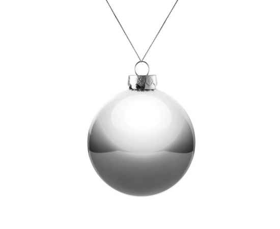 Елочный шар Finery Gloss, 8 см, глянцевый серебристый, Цвет: серебристый