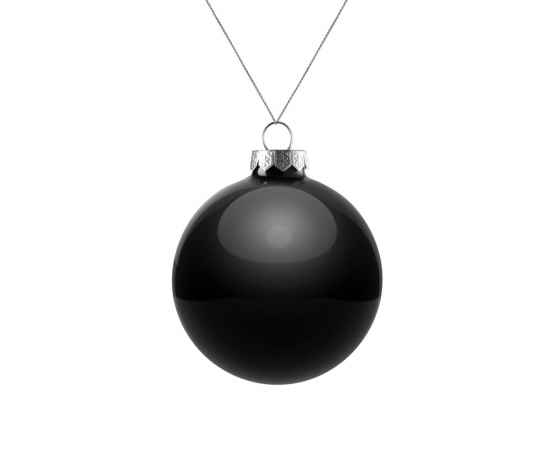 Елочный шар Finery Gloss, 8 см, глянцевый черный, Цвет: черный