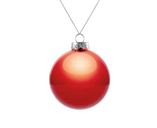 Елочный шар Finery Gloss, 8 см, глянцевый красный, Цвет: красный