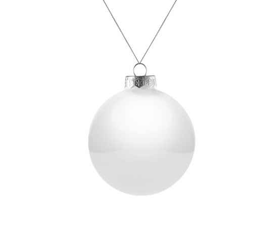 Елочный шар Finery Gloss, 8 см, глянцевый белый, Цвет: белый