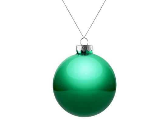 Елочный шар Finery Gloss, 8 см, глянцевый зеленый, Цвет: зеленый