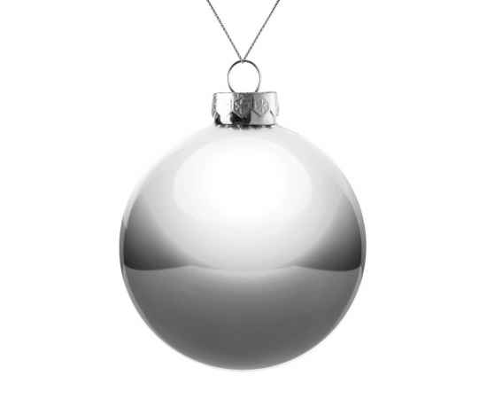 Елочный шар Finery Gloss, 10 см, глянцевый серебристый, Цвет: серебристый