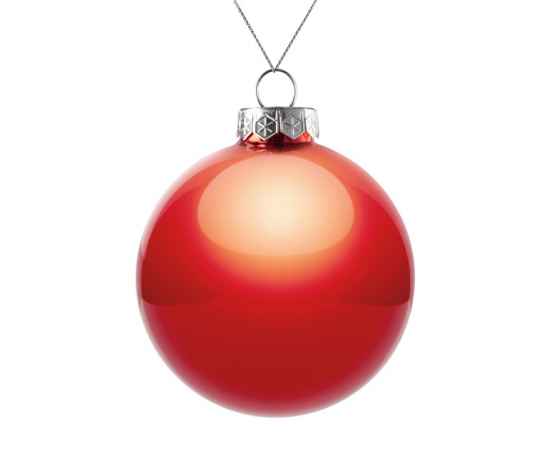Елочный шар Finery Gloss, 10 см, глянцевый красный, Цвет: красный
