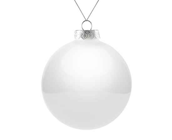 Елочный шар Finery Gloss, 10 см, глянцевый белый, Цвет: белый