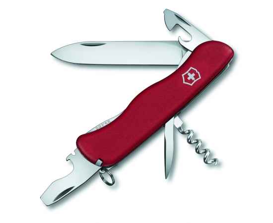 Нож перочинный VICTORINOX Picknicker, 111 мм, 11 функций, с фиксатором лезвия, красный, в блистере