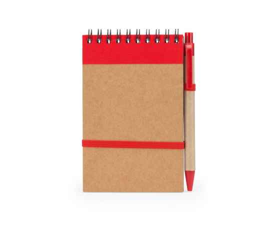 Блокнот LIEN с шариковой ручкой, NB8074S160, Цвет: бежевый,красный