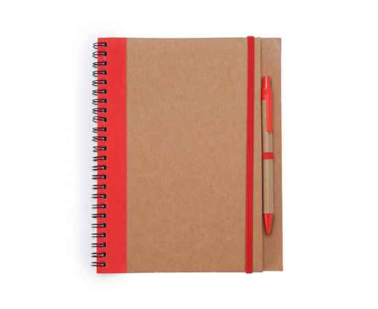 Блокнот А5+ ALANI с шариковой ручкой, NB8073S160, Цвет: бежевый,красный