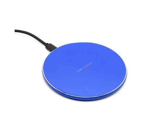 Беспроводное зарядное устройство Flappy, синий с лого