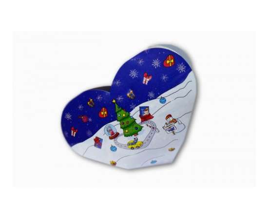 Шоколадный набор «Сердце большое» 75г из 15 шоколадок 5г с логотипом клиента, изображение 2