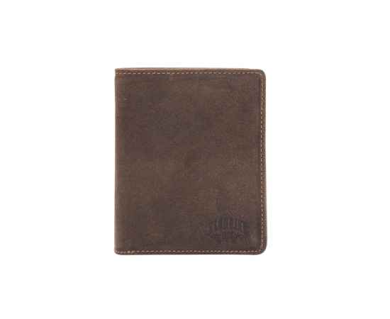 Бумажник KLONDIKE «Eric», натуральная кожа в темно-коричневом цвете, 10 х 12 см
