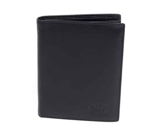 Бумажник KLONDIKE Claim, натуральная кожа в черном цвете, 10 х 1,5 х 12 см