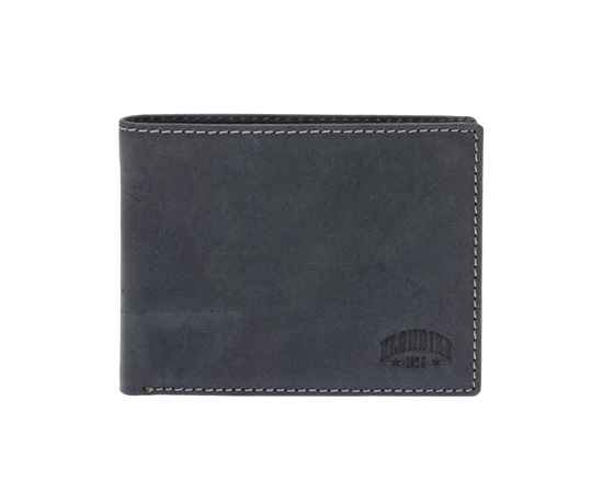 Бумажник KLONDIKE Yukon, натуральная кожа в черном цвете, 13 х 2,5 х 10 см