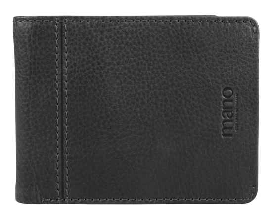 Бумажник Mano 'Don Montez', натуральная кожа в черном цвете, 12,5 х 9,7 см