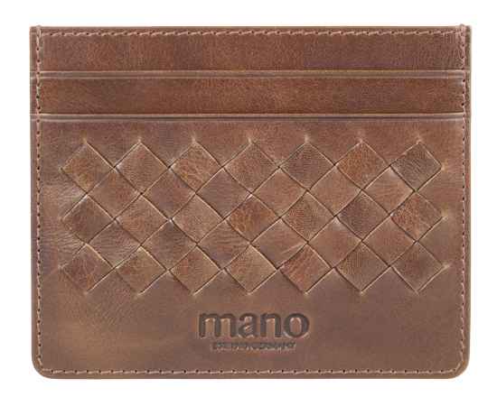 Портмоне для кредитных карт Mano 'Don Luca', натуральная кожа в коньячном цвете, 10,3 х 8,3 см
