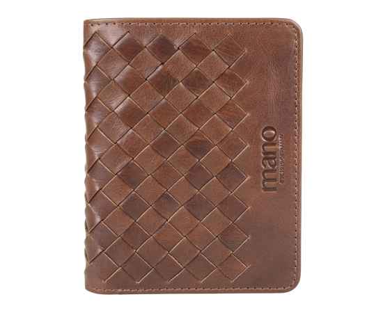 Портмоне для кредитных карт Mano 'Don Luca', натуральная кожа в коньячном цвете, 8,5 х 11 см