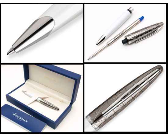 Шариковая ручка Waterman Carene, цвет: Contemporary white ST, стержень: Mblue, изображение 2