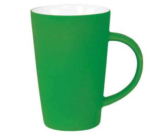 Кружка 'Tioman' с прорезиненным покрытием, зеленый, 320 мл, фарфор, Цвет: зеленый