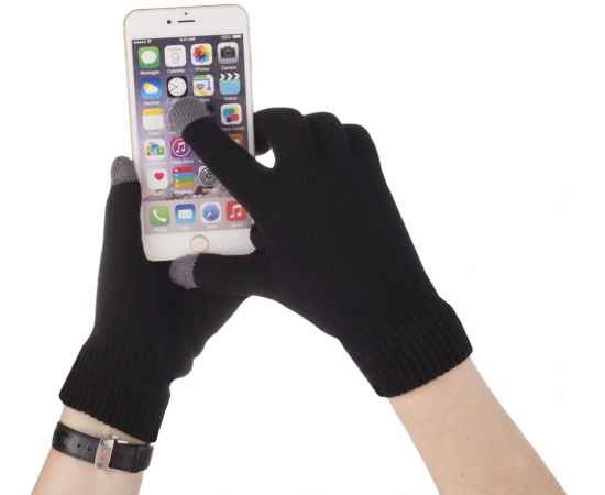 Сенсорные перчатки Scroll, черные, Цвет: черный, Размер: 10х22, изображение 2