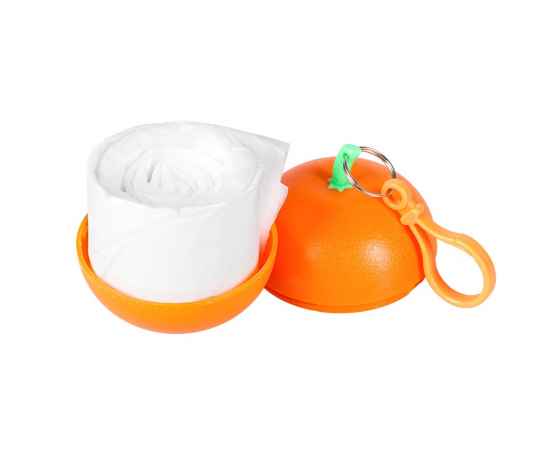 Дождевик в футляре «Фрукт», оранжевый мандарин, Цвет: оранжевый, Размер: диаметр 6, изображение 2
