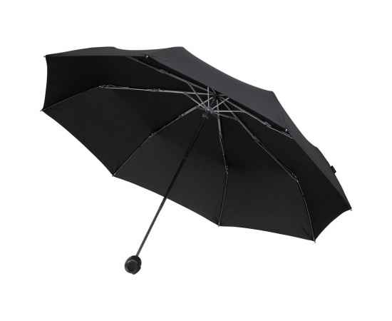 Зонт складной Floyd с кольцом, черный, Цвет: черный, Размер: длина 57 см, изображение 2