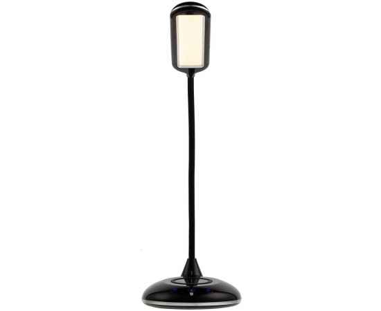 Лампа с беспроводной зарядкой Bright Helper, черная, Цвет: черный, Размер: диаметр 14 см, изображение 2