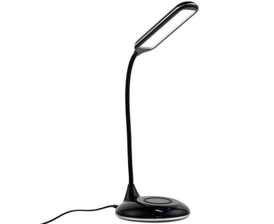 Лампа с беспроводной зарядкой Bright Helper, черная, Цвет: черный, Размер: диаметр 14 см, изображение 4