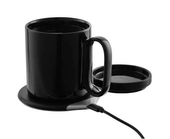 Кружка с подогревом и беспроводной зарядкой dualBase, черная, Цвет: черный, Размер: чашка: диаметр 8, изображение 5