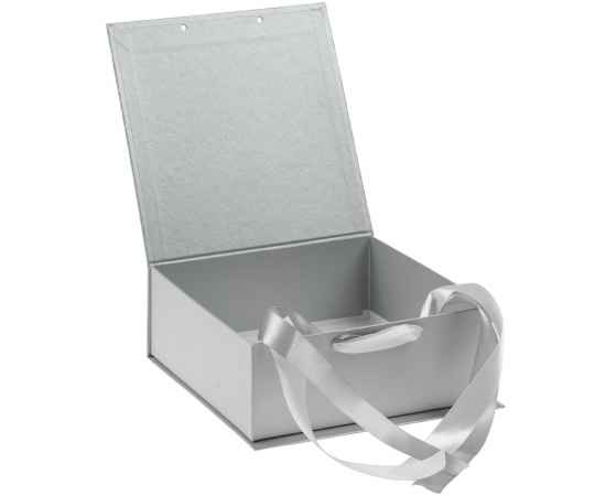 Коробка на лентах Tie Up, малая, серебристая, Цвет: серебристый, Размер: 23, изображение 2