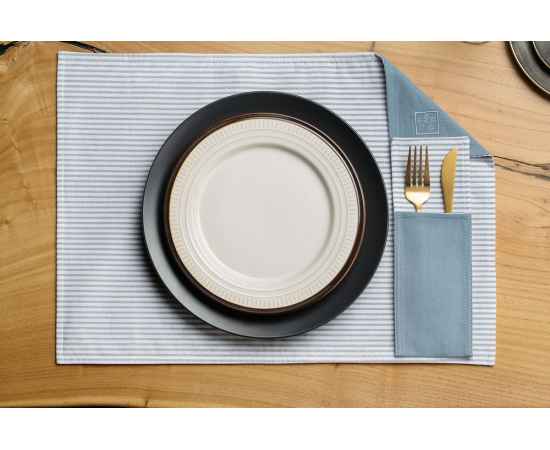 Набор Feast Mist: сервировочная салфетка и куверт, серо-голубой, Цвет: серый, Размер: куверт 23, изображение 2