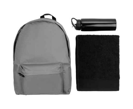 Набор Active, ver.2, черный с серым, Цвет: серый, Размер: рюкзак: 28х40x14 см, изображение 2