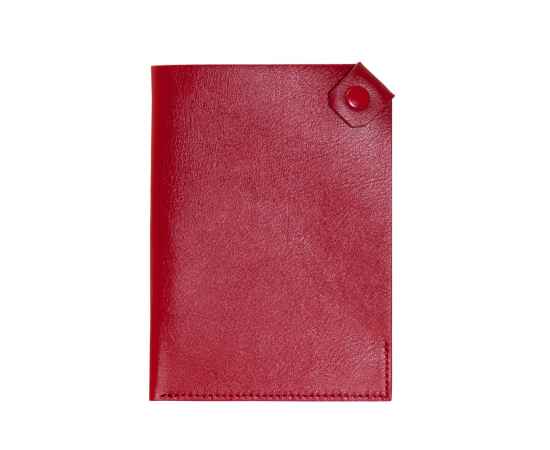 Чехол для паспорта PURE 140*100 мм., застежка на кнопке, натуральная кожа (фактурная), красный